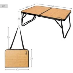 AKTIVE - Table De Camping Pliante Effet Bambou, 60x40x25 Cm -Petromax Soldes Boutique aktive table de camping pliante effet bambou 60x40x25 cm 3