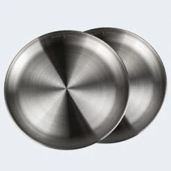Assiette Plate De Camping | Diamètre Env. 23 Cm | Acier Inox | 2 Assiettes -Petromax Soldes Boutique assiette plate de camping diametre env 23 cm acier inox 2 assiettes 3