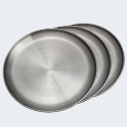 Assiette Plate De Camping | Diamètre Env. 23 Cm | Acier Inox | 3 Assiettes -Petromax Soldes Boutique assiette plate de camping diametre env 23 cm acier inox 3 assiettes 2