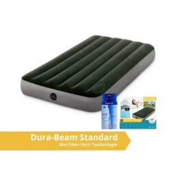 Intex Downy Twin Airbed With Foot BIP - Lit Gonflable - 191x99x25cm - Avec Accessoires