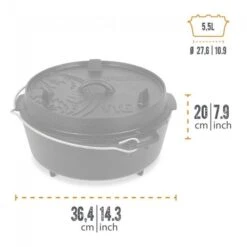 Petromax Dutch Oven FT6-6QT (avec Pieds) Ensemble - Poêle + Conditionneur + -Petromax Soldes Boutique petromax dutch oven ft6 6qt avec pieds ensemble poele conditionneur 2