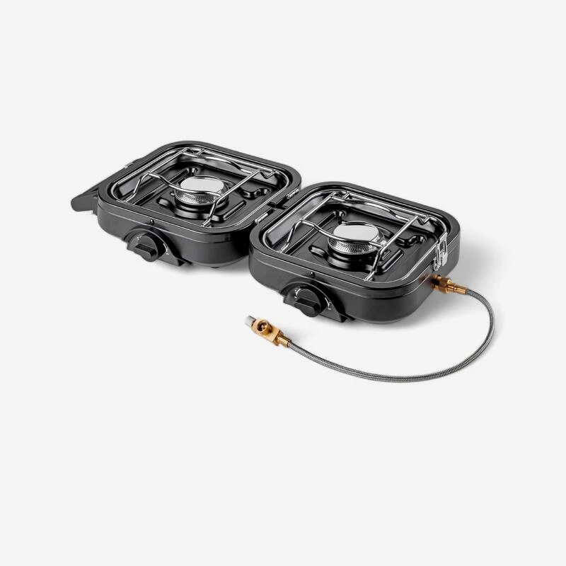 Kemper Réchaud De Camping à Gaz 2 Feux - Portable Et Pliable 1 Kemper Réchaud De Camping à Gaz 2 Feux - Portable Et Pliable