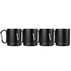 Tasse Thermique De Camping 300 Ml | Mousqueton | Acier Inoxydable | 4 Gobelets