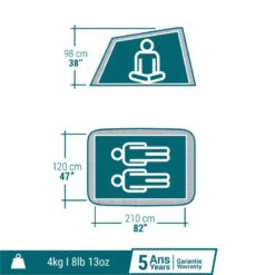 Quechua Tente De Camping - 2 SECONDS - 2 Places - Fresh & Black 11 Quechua Tente De Camping - 2 SECONDS - 2 Places - Fresh & Black -Petromax Soldes Boutique tente de camping 2 seconds 2 places fresh and black 1