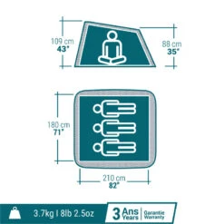 Quechua Tente De Camping - 2 SECONDS - 3 Places 11 Quechua Tente De Camping - 2 SECONDS - 3 Places -Petromax Soldes Boutique tente de camping 2 seconds 3 places 1