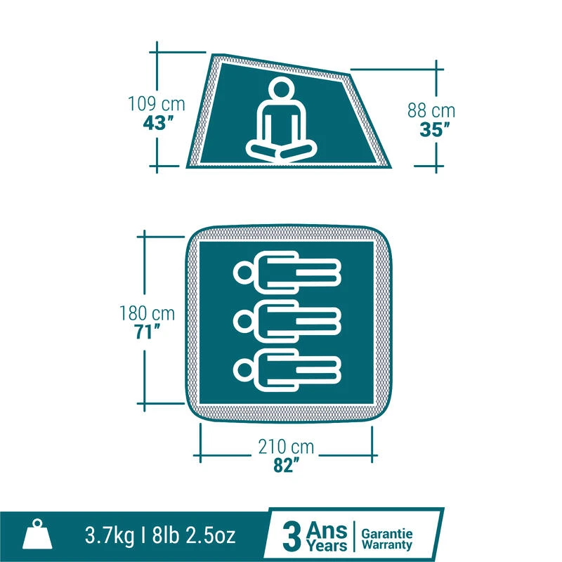 Quechua Tente De Camping - 2 SECONDS - 3 Places 2 Quechua Tente De Camping - 2 SECONDS - 3 Places â Image 2