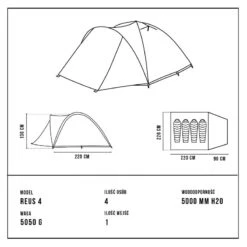 Tente De Camping - Alpinus REUS 4 - 4 Places -Petromax Soldes Boutique tente de camping alpinus reus 4 4 places 2